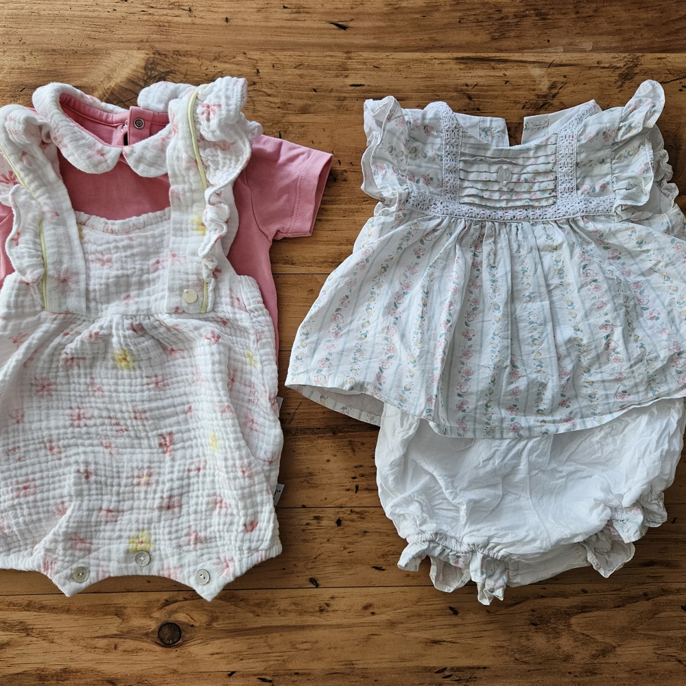Charming Pink and White Baby Diaper Cover Set